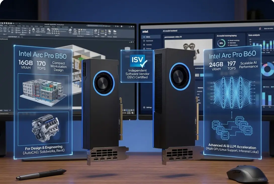 Mengungkap Ketangguhan Intel Arc Pro Seri B: GPU Workstation Andal untuk AI dan Render Profesional